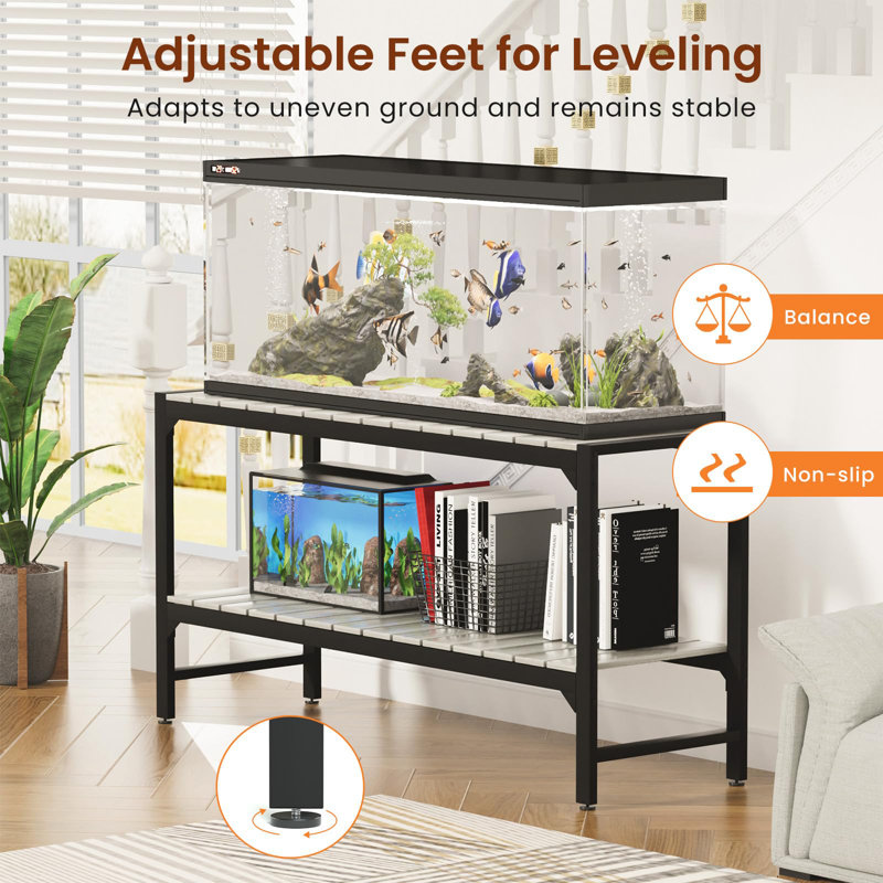 Aquarium Furniture 100-120 Gallon Fish Tank Stand - Heavy Duty Wood ...